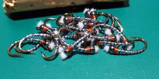 GMC Black Rib Chironomid Pupa Fly - Black Bead Rusty Collar