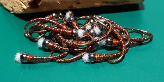 Hot Chocolate Chironomid Pupa Fly - Black Bead Rusty Collar