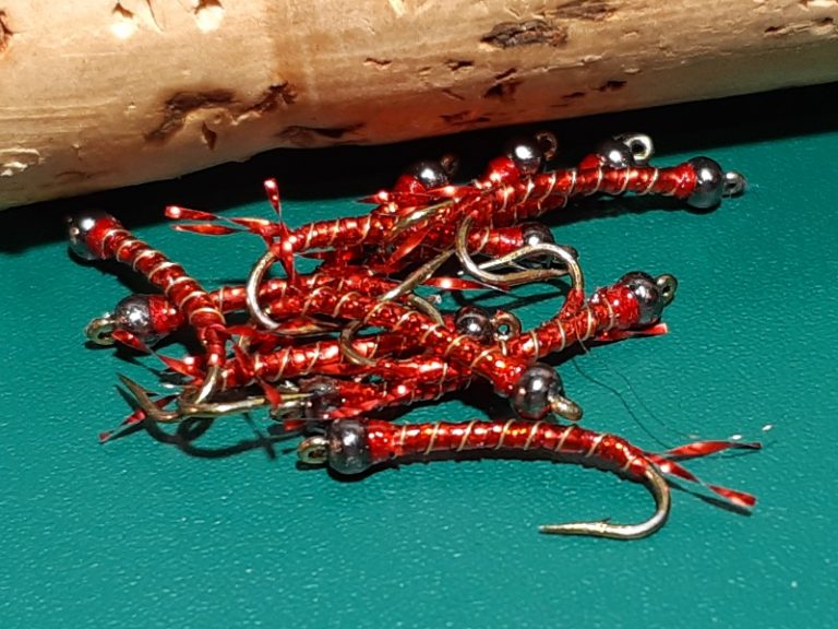 KFC Bloodworm Chironomid Larva flybuys.ca Custom Tied Trout Flies