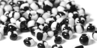 Two Tone Black & White Glass Fly Tying Beads