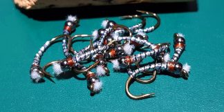 Kromie Black Rib Chironomid Pupa Fly - Black Bead Rusty Collar