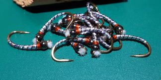 Kromie Wine Rib Chironomid Pupa Fly - Black Bead Rusty Collar