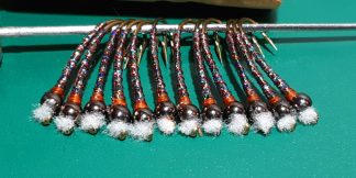 Zucchini Chironomid Pupa Fly - Black Bead Rusty Collar Bomber