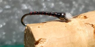 Black & Red Chironomid Pupa Fly - Black Bead Head