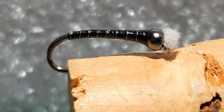 Black & Silver Chironomid Pupa Fly - Black Bead Head