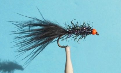 UV2 Straggle Leech Fly - Black & Hot Orange