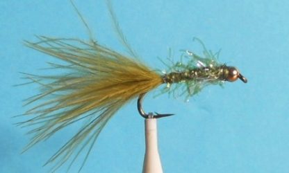 UV2 Straggle Leech Fly - Olive & Gold