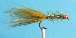 UV2 Straggle Leech Fly - Olive & Hot Orange