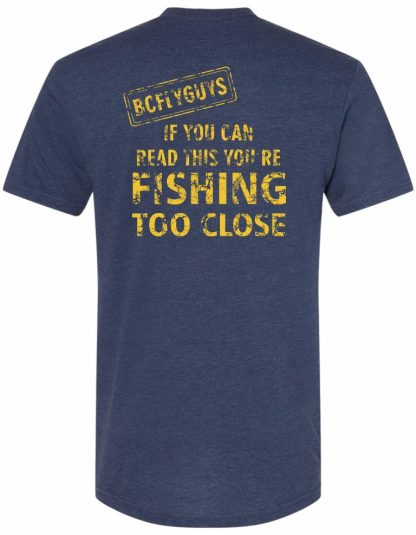 BCFLYGUYS - Fishing Too Close Tee - Blue & Yellow