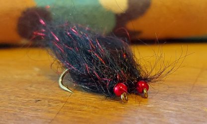 Dub Thumper - Black & Red (Widow Maker) Dubbing Loop Leech Fly Pattern