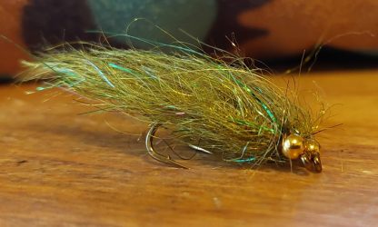 Dub Thumper - Olive & Gold Dubbing Loop Leech Fly Pattern